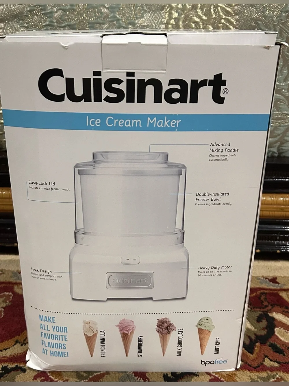 Cuisinart Ice Cream Maker Box - White & Blue Accents